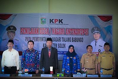 Nagari Talang Babungo Kabupaten Solok dinilai sebagai Percontohan Desa Anti Korupsi 